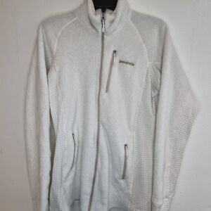 Patagonia White Full-Zip Fleece Jacket